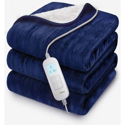 Couverture Chauffante Electrique - Cosi Home - Double XXL 200x150cm - Micro-polaire - Sherpa - Bleu Marine Bleu - Publicité Couverture Chauffante Electrique - Cosi Home - Double XXL 200x150cm - Micro-polaire - Sherpa - Bleu Marine Bleu - Publicité