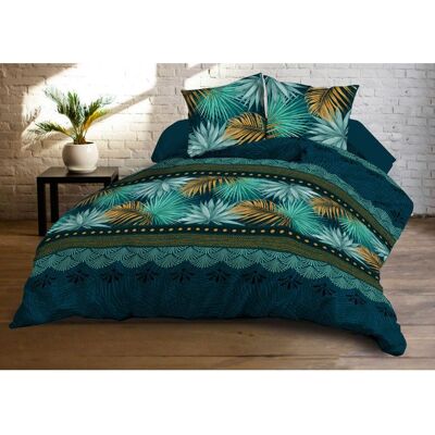 Le Linge de Jules - Housse de couette Paraiso 220x240 cm microfibre + 2 taies 63x63 cm Bleu - Publicité Le Linge de Jules - Housse de couette Paraiso 220x240 cm microfibre + 2 taies 63x63 cm Bleu - Publicité