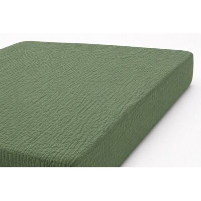 LOVELY HOME Drap Housse en double gaze de coton 180x200+30 cm kaki Vert - Publicité LOVELY HOME Drap Housse en double gaze de coton 180x200+30 cm kaki Vert - Publicité