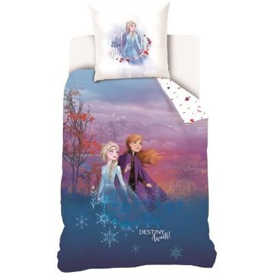 Parure de lit - Disney - Reine des neiges - 100% Coton - 140x200 cm - Lavable à 40°C Bleu - Publicité Parure de lit - Disney - Reine des neiges - 100% Coton - 140x200 cm - Lavable à 40°C Bleu - Publicité