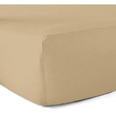 LE LINGE DE JULES Drap-housse 100% Coton 57 Fils Ficelle - 160 x 200 cm - Bonnet 30 cm Beige - Publicité LE LINGE DE JULES Drap-housse 100% Coton 57 Fils Ficelle - 160 x 200 cm - Bonnet 30 cm Beige - Publicité