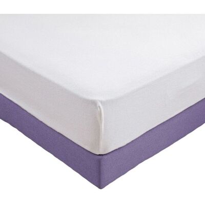 ALPES BLANC - Protège-matelas imperméable forme drap housse 140x190 cm - Molleton coton 200g/m² doux au toucher bonnet 30 cm Blanc - Publicité ALPES BLANC - Protège-matelas imperméable forme drap housse 140x190 cm - Molleton coton 200g/m² doux au toucher bonnet 30 cm Blanc - Publicité