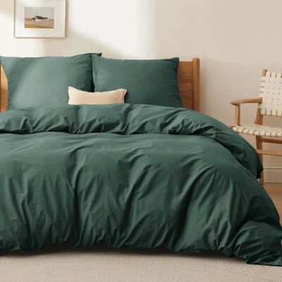 Parure de couette-Bedsure-Vert jungle-200x200cm-100% coton - Toutes saisons Vert - Publicité Parure de couette-Bedsure-Vert jungle-200x200cm-100% coton - Toutes saisons Vert - Publicité