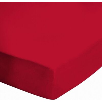 ALPES BLANC - Drap housse 120x190 cm rouge - 100 % coton bonnet 30 cm fibres naturelles souples et douces qualité française Rouge - Publicité ALPES BLANC - Drap housse 120x190 cm rouge - 100 % coton bonnet 30 cm fibres naturelles souples et douces qualité française Rouge - Publicité