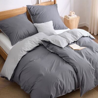 Parure de couette-Bedsure-Gris doux-Gris brume-135x200cm-100% coton - Toutes saisons Gris - Publicité Parure de couette-Bedsure-Gris doux-Gris brume-135x200cm-100% coton - Toutes saisons Gris - Publicité