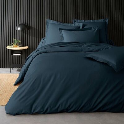 DOUCEUR D'INTÉRIEUR Housse de couette 2 personnes 240 x 220 cm – Percale de coton 78 fils – Bleu Nuit Bleu - Publicité DOUCEUR D'INTÉRIEUR Housse de couette 2 personnes 240 x 220 cm – Percale de coton 78 fils – Bleu Nuit Bleu - Publicité
