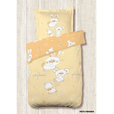 ALPES BLANC - Housse de couette Bébé Pets Friends Jaune 100x140 Jaune - Publicité ALPES BLANC - Housse de couette Bébé Pets Friends Jaune 100x140 Jaune - Publicité