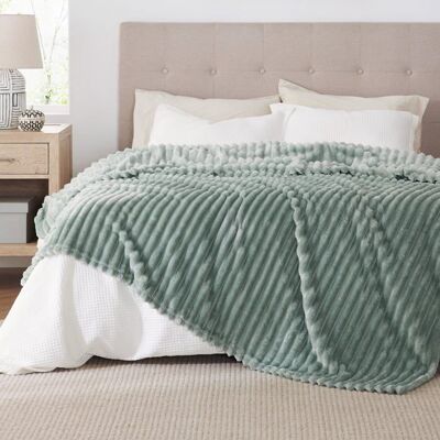 Bedsure Velours Côtelé Fleece - Plaid Cocooning pour Chambre & Salon - Chaud et Doux - Jadéite - 150x200cm Vert - Publicité Bedsure Velours Côtelé Fleece - Plaid Cocooning pour Chambre & Salon - Chaud et Doux - Jadéite - 150x200cm Vert - Publicité