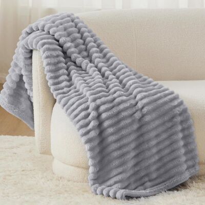 Bedsure Velours Côtelé Fleece - Plaid Chaud pour Chambre & Salon - Douceur Cocooning - Brume du Port - 150x200cm Gris - Publicité Bedsure Velours Côtelé Fleece - Plaid Chaud pour Chambre & Salon - Douceur Cocooning - Brume du Port - 150x200cm Gris - Publicité