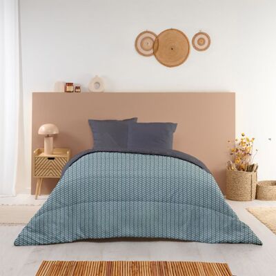 Couette Imprimée Chaude Soumaya 220x240cm - Édredon 350g/m² Microfibre Fabriqué en France - Bleu Paon/Gris Ardoise - BLEU CALIN Bleu - Publicité Couette Imprimée Chaude Soumaya 220x240cm - Édredon 350g/m² Microfibre Fabriqué en France - Bleu Paon/Gris Ardoise - BLEU CALIN Bleu - Publicité