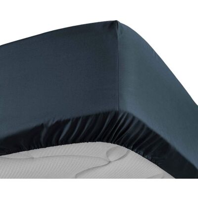 DOUCEUR D'INTÉRIEUR Drap housse 180x200 cm - Percale 100% coton - Bonnet 30 cm - Bleu nuit Bleu - Publicité DOUCEUR D'INTÉRIEUR Drap housse 180x200 cm - Percale 100% coton - Bonnet 30 cm - Bleu nuit Bleu - Publicité