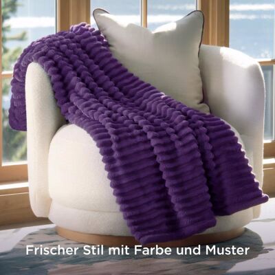 Bedsure Velours Côtelé Fleece - Plaid Chaud pour Chambre & Salon - Confort Cocooning - Joyau Royal - 240x220cm Violet - Publicité Bedsure Velours Côtelé Fleece - Plaid Chaud pour Chambre & Salon - Confort Cocooning - Joyau Royal - 240x220cm Violet - Publicité