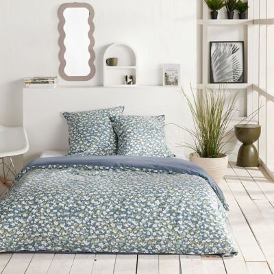 Parure de lit - TODAY - Sunshine - 2 personnes - 220 x 240 cm - Coton imprimé floral bleu Bleu - Publicité Parure de lit - TODAY - Sunshine - 2 personnes - 220 x 240 cm - Coton imprimé floral bleu Bleu - Publicité