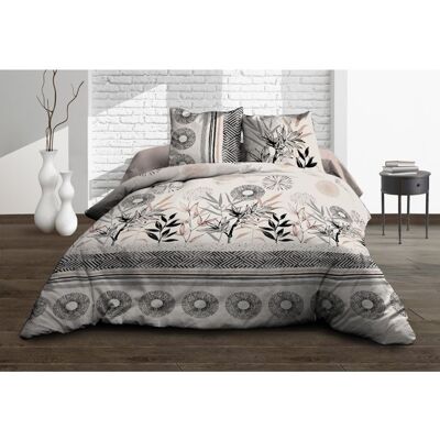 LE LINGE DE JULES Housse de couette 220x240 + 2 taies - Pur coton 57 fils - Stevia Gris - Publicité LE LINGE DE JULES Housse de couette 220x240 + 2 taies - Pur coton 57 fils - Stevia Gris - Publicité