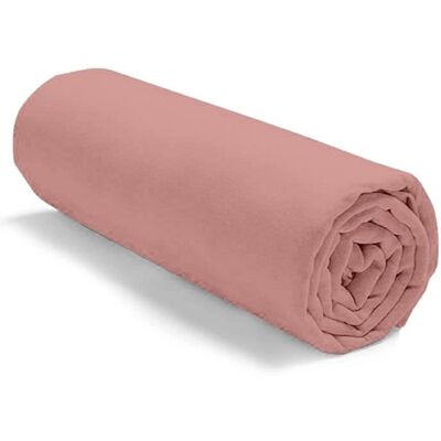 ALPES BLANC - Drap housse 160x200 Rose poudré coton 57 fils - Fabrication française – Bonnet 30 cm – Doux durable grand teint Rose - Publicité ALPES BLANC - Drap housse 160x200 Rose poudré coton 57 fils - Fabrication française – Bonnet 30 cm – Doux durable grand teint Rose - Publicité