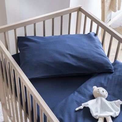 Taie doreiller bébé coton lavé 40x60 - SOMEO Bleu marine - Someo Bleu - Publicité Taie doreiller bébé coton lavé 40x60 - SOMEO Bleu marine - Someo Bleu - Publicité