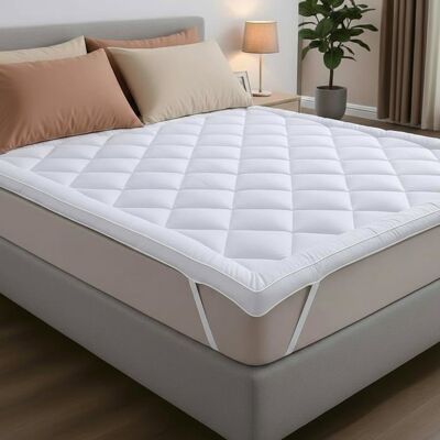 CATAVANA - Surmatelas Confort 80x200 cm - Microfibre Respirante Hypoallergénique Anti-acariens - 800g - Antidérapant - Publicité CATAVANA - Surmatelas Confort 80x200 cm - Microfibre Respirante Hypoallergénique Anti-acariens - 800g - Antidérapant - Publicité