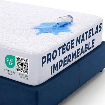 AUTREMENT Flowen Protège Matelas 60x120 cm Alèse Impermeable Drap Housse en Coton et Microfibre Protection Lit pour 60x120 cm Drap Housse Bleu - Publicité AUTREMENT Flowen Protège Matelas 60x120 cm Alèse Impermeable Drap Housse en Coton et Microfibre Protection Lit pour 60x120 cm Drap Housse Bleu - Publicité