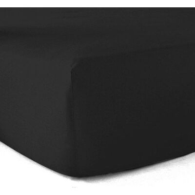 LE LINGE DE JULES Drap-housse 100% coton 57 Fils Noir - 80 x 200 cm - Bonnet 30 cm Noir - Publicité LE LINGE DE JULES Drap-housse 100% coton 57 Fils Noir - 80 x 200 cm - Bonnet 30 cm Noir - Publicité