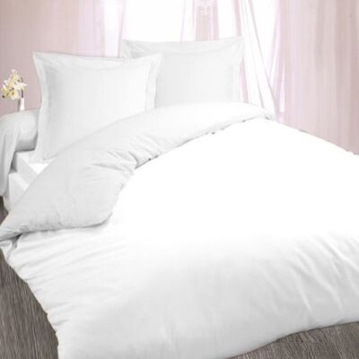 ALPES BLANC - Housse de couette + taie(s) Airbnb & Hotels - Facile à repasser - coton 140x200 cm Blanc - Publicité ALPES BLANC - Housse de couette + taie(s) Airbnb & Hotels - Facile à repasser - coton 140x200 cm Blanc - Publicité