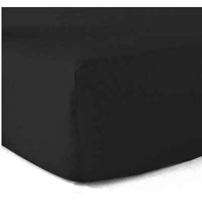 LE LINGE DE JULES Drap-housse 100% coton 57 Fils Noir 120 x 190 cm - Bonnet 30 cm Noir - Publicité LE LINGE DE JULES Drap-housse 100% coton 57 Fils Noir 120 x 190 cm - Bonnet 30 cm Noir - Publicité