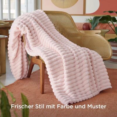 Bedsure Velours Côtelé Fleece - Plaid Chaud pour Chambre & Salon - Douceur Cocooning - Rose Cristal - 150x200cm Rose - Publicité Bedsure Velours Côtelé Fleece - Plaid Chaud pour Chambre & Salon - Douceur Cocooning - Rose Cristal - 150x200cm Rose - Publicité