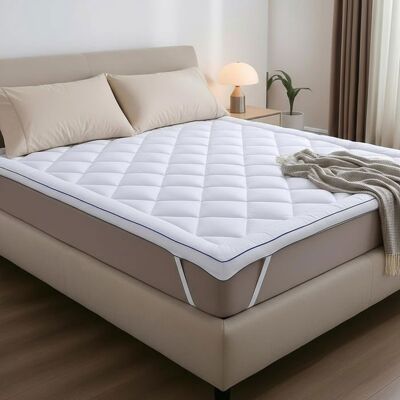 CATAVANA Surmatelas Confort 180x200 cm - Microfibre Respirante Hypoallergénique Anti-acariens - 1000g - Antidérapant - Publicité CATAVANA Surmatelas Confort 180x200 cm - Microfibre Respirante Hypoallergénique Anti-acariens - 1000g - Antidérapant - Publicité