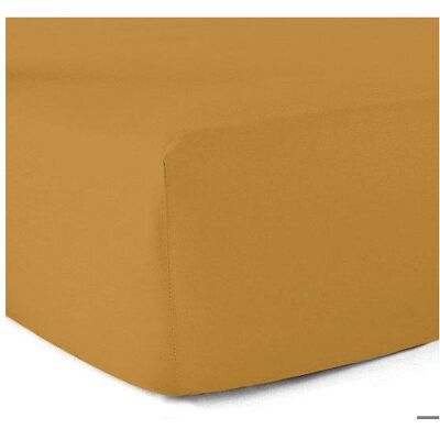 LE LINGE DE JULES Drap-housse 100% coton 57 Fils Safran 120 x 190 cm - Bonnet 30 cm Jaune - Publicité LE LINGE DE JULES Drap-housse 100% coton 57 Fils Safran 120 x 190 cm - Bonnet 30 cm Jaune - Publicité