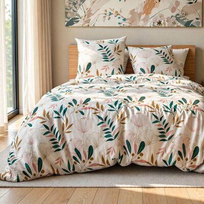 LES ATELIERS DU LINGE Parure housse de couette 3pcs 260x240cm 100% polyester microfibre 75gsm celia - Publicité LES ATELIERS DU LINGE Parure housse de couette 3pcs 260x240cm 100% polyester microfibre 75gsm celia - Publicité