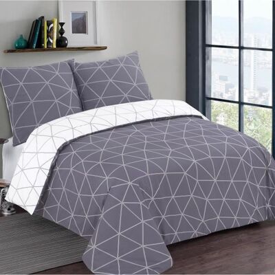 VISION Parure de couette Hugo en Flanelle - 220 x 240 cm - Gris anthracite - Publicité VISION Parure de couette Hugo en Flanelle - 220 x 240 cm - Gris anthracite - Publicité