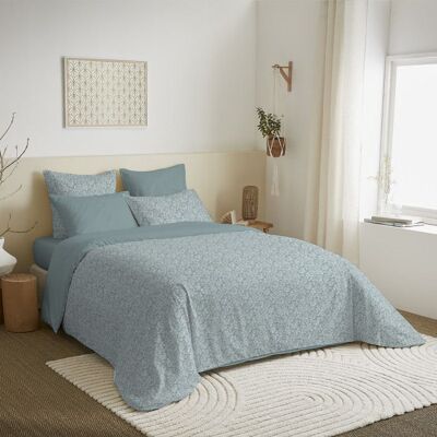 MATIN CALIN Pack complet housse de couette - Céleste - King Size - 100% coton - 6 pièces - Réversible Bleu - Publicité MATIN CALIN Pack complet housse de couette - Céleste - King Size - 100% coton - 6 pièces - Réversible Bleu - Publicité