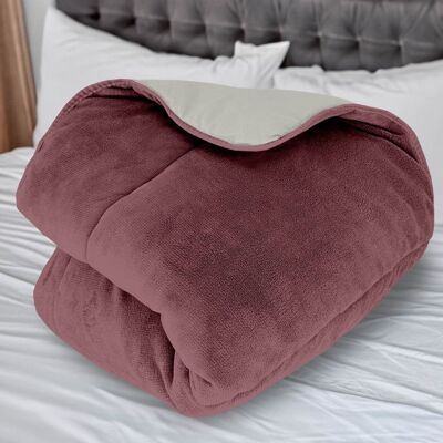 INTEMPOREL Couette doublée polaire microfibre 220x240 cm BICOLORE vieux rose et ivoire par Soleil docre Rose - Publicité INTEMPOREL Couette doublée polaire microfibre 220x240 cm BICOLORE vieux rose et ivoire par Soleil docre Rose - Publicité