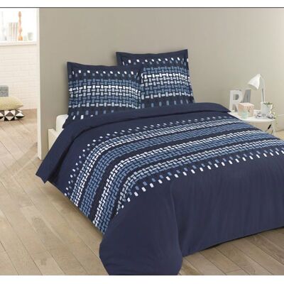 VISION - Parure de lit Jack - 100% coton - Housse de couette 240 x 220 cm + 2 taies doreiller 65x65cm Bleu - Publicité VISION - Parure de lit Jack - 100% coton - Housse de couette 240 x 220 cm + 2 taies doreiller 65x65cm Bleu - Publicité
