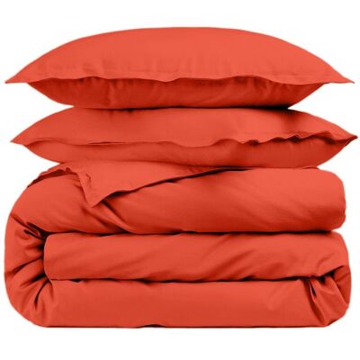 ALPES BLANC - Housse de couette Terracotta 240x220 percale de coton 80 fils + Taies 65x65 – Fabriquée en Europe - Doux et résistant Rouge - Publicité ALPES BLANC - Housse de couette Terracotta 240x220 percale de coton 80 fils + Taies 65x65 – Fabriquée en Europe - Doux et résistant Rouge - Publicité