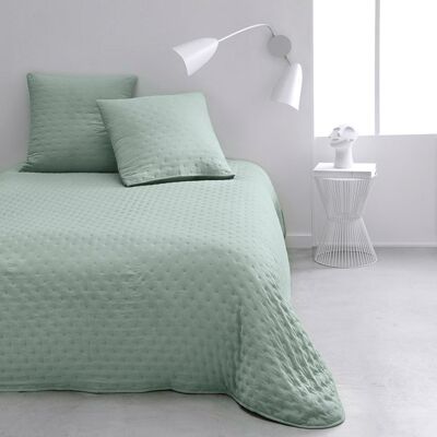 Couvre lit boutis ESSENTIAL - TODAY - Bleu céladon 240x260 cm - Publicité Couvre lit boutis ESSENTIAL - TODAY - Bleu céladon 240x260 cm - Publicité