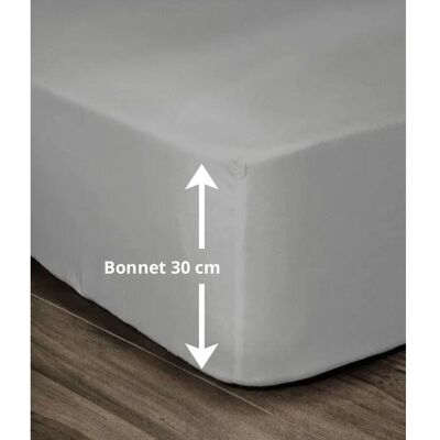 Drap-housse Lovely Home en coton - 160x200 - Gris clair - Publicité Drap-housse Lovely Home en coton - 160x200 - Gris clair - Publicité