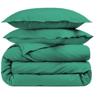 ALPES BLANC - Housse de couette Céladon 240x220 percale de coton 80 fils + Taies 65x65 – Fabriquée en Europe - Doux et résistant Vert - Publicité ALPES BLANC - Housse de couette Céladon 240x220 percale de coton 80 fils + Taies 65x65 – Fabriquée en Europe - Doux et résistant Vert - Publicité
