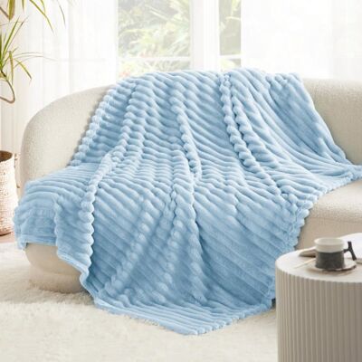 Bedsure Velours Côtelé Fleece - Plaid Cocooning pour Chambre & Salon - Chaud et Doux - Bleu Rêveur - 150x200cm Bleu - Publicité Bedsure Velours Côtelé Fleece - Plaid Cocooning pour Chambre & Salon - Chaud et Doux - Bleu Rêveur - 150x200cm Bleu - Publicité
