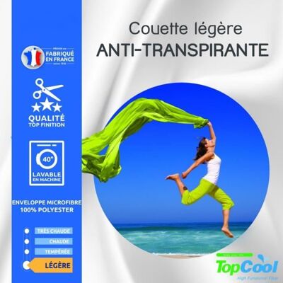 Couette - MATIN CALIN - 140 x 200 cm - 200 gr/m² - Anti transpirante - Légère Blanc - Publicité Couette - MATIN CALIN - 140 x 200 cm - 200 gr/m² - Anti transpirante - Légère Blanc - Publicité