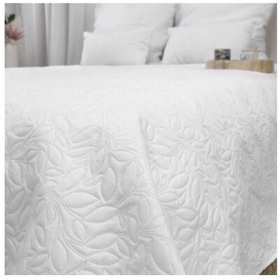 Eden Couvre-lit en microfibre 240 x 220 cm Blanc Blanc - Publicité Eden Couvre-lit en microfibre 240 x 220 cm Blanc Blanc - Publicité