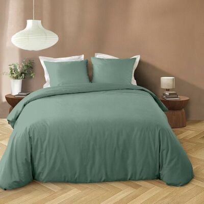 DOUCEUR D'INTÉRIEUR Housse de couette 240 x 220 cm microfibre unie lavée – LIAM Cèdre – 2 taies incluses Vert - Publicité DOUCEUR D'INTÉRIEUR Housse de couette 240 x 220 cm microfibre unie lavée – LIAM Cèdre – 2 taies incluses Vert - Publicité