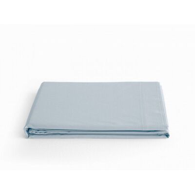 Drap plat percale pur coton peigné longues fibres 80 fils/cm² Vent du sud - Glacier - 270 x 300 cm pour lit King size - Glacier - Bleu - Publicité Drap plat percale pur coton peigné longues fibres 80 fils/cm² Vent du sud - Glacier - 270 x 300 cm pour lit King size - Glacier - Bleu - Publicité