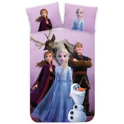 Parure de lit - DISNEY - La Reine des Neiges - Housse de couette réversible - 100% coton - 100x140 cm Rose - Publicité Parure de lit - DISNEY - La Reine des Neiges - Housse de couette réversible - 100% coton - 100x140 cm Rose - Publicité