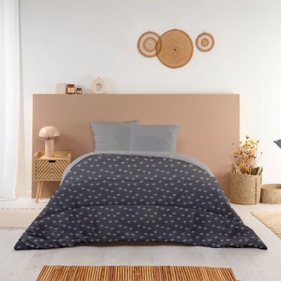 Couette Imprimée Chaude Oasis 200x200cm - Édredon 350g/m² Microfibre Fabriqué en France - Gris Ardoise foncé/Gris Zinc - BLEU CALIN Gris - Publicité Couette Imprimée Chaude Oasis 200x200cm - Édredon 350g/m² Microfibre Fabriqué en France - Gris Ardoise foncé/Gris Zinc - BLEU CALIN Gris - Publicité