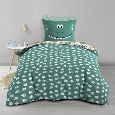 DOUCEUR D'INTÉRIEUR Housse de couette enfant réversible 140 x 200 cm – 100 % coton 42 fils – DINA Vert - Publicité DOUCEUR D'INTÉRIEUR Housse de couette enfant réversible 140 x 200 cm – 100 % coton 42 fils – DINA Vert - Publicité