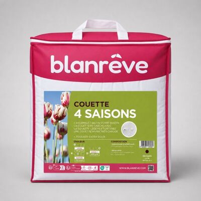 Couette 4 Saisons 420 gr/m² - BLANREVE - 200 x 200 cm - Blanc Blanc - Publicité Couette 4 Saisons 420 gr/m² - BLANREVE - 200 x 200 cm - Blanc Blanc - Publicité