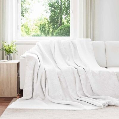 Plaid polaire VIDAXL blanc 240 x 270 cm - Couverture légère et moelleuse Blanc - Publicité Plaid polaire VIDAXL blanc 240 x 270 cm - Couverture légère et moelleuse Blanc - Publicité