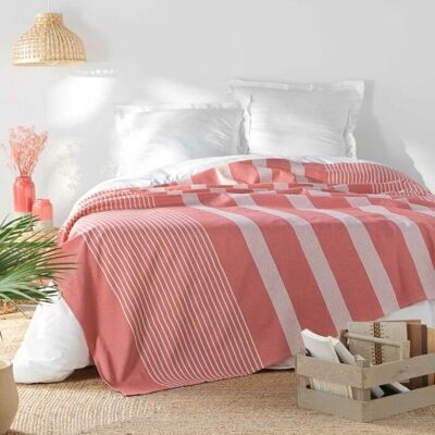 DOUCEUR D'INTÉRIEUR Couvre lit 1 personne 180 x 220 cm coton/polyester tisse adele Rose Rose - Publicité DOUCEUR D'INTÉRIEUR Couvre lit 1 personne 180 x 220 cm coton/polyester tisse adele Rose Rose - Publicité