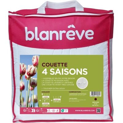 Couette 4 Saisons 420 gr/m² - BLANREVE - 260 x 240 cm - Blanc Blanc - Publicité Couette 4 Saisons 420 gr/m² - BLANREVE - 260 x 240 cm - Blanc Blanc - Publicité