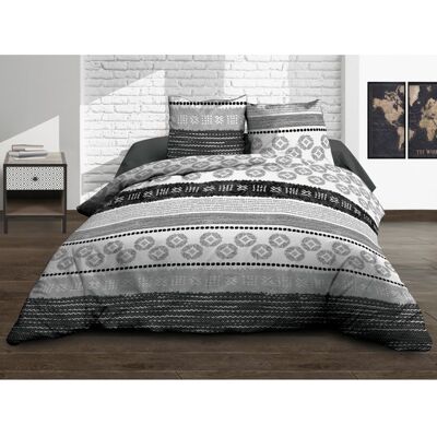 LE LINGE DE JULES Housse de couette 220x240 + 2 taies - Pur coton 57 fils - Yuma gris Gris - Publicité LE LINGE DE JULES Housse de couette 220x240 + 2 taies - Pur coton 57 fils - Yuma gris Gris - Publicité